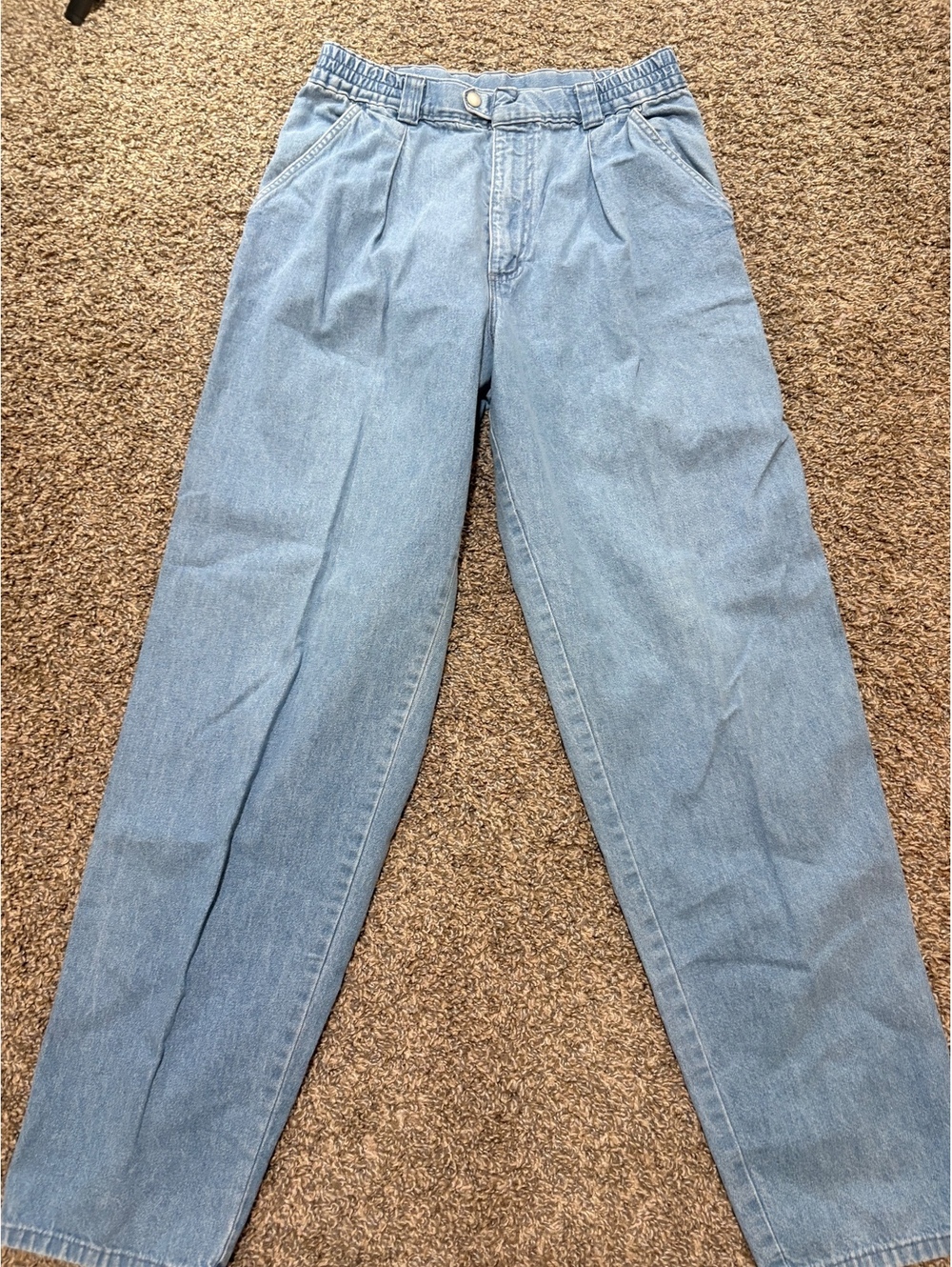 Vintage 80s L.L. Bean Pathfinder Pleated Tapered Mom Jeans High Waisted Size 12